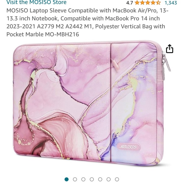 Pink Marble office set and laptop case - Picture 1 of 3